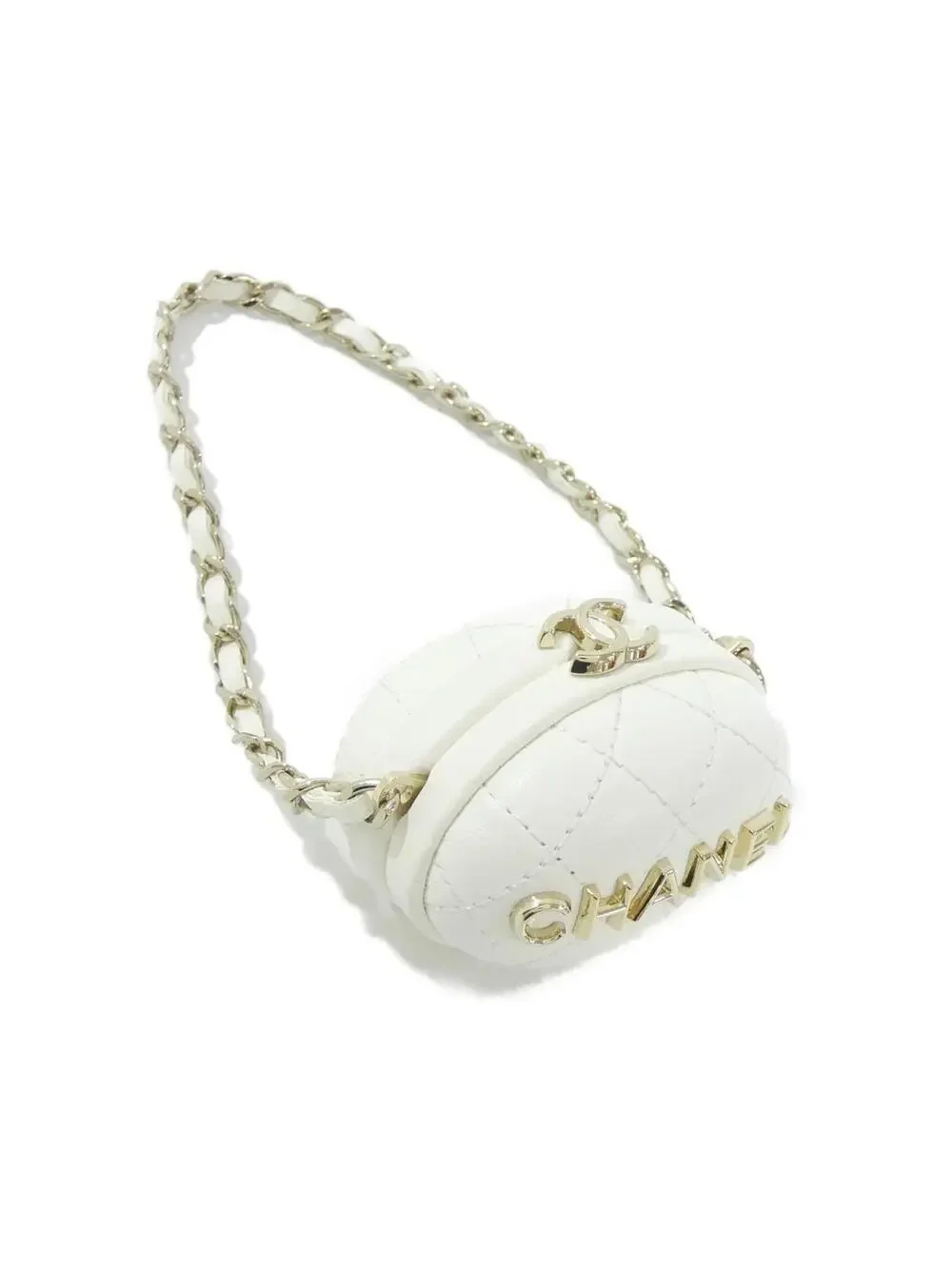 Chanel Handbag Charm Leather White #246653C21B